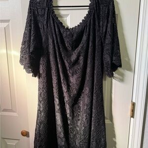 Elegant Black Lace Midi Dress